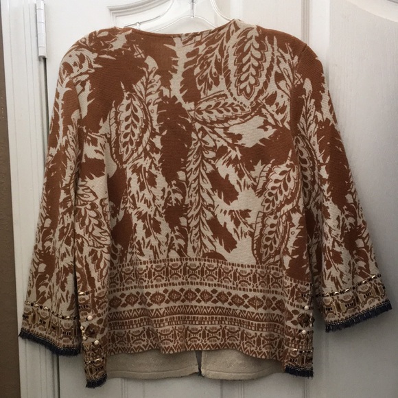 FINAL MARKDOWN Chico’s Ornately Beaded Single-Closure Sweater (1) ≈ S or 8 - Picture 12 of 15